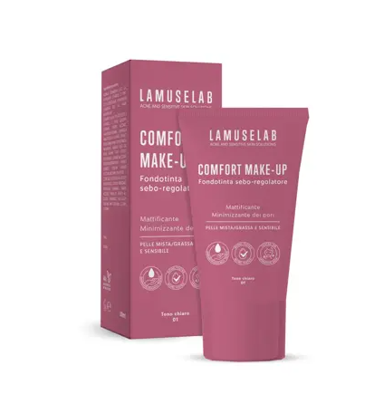 LAMUSELAB Comfort Make - Up Fondotinta Sebo - regolatore Tono Chiaro 30 ml